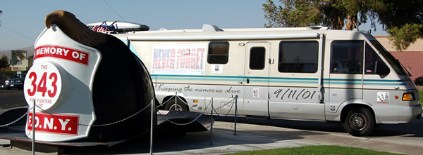 Mitch Mendler drives the WORLD MEMORIAL Command Center by Barstow, CA