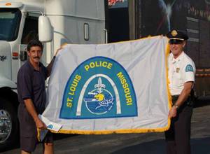 Saint Louis Police Captain Robert C. Oldani Flag and Patch presentation 
