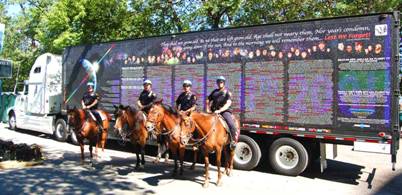 NYPD Mounted UNIT in front of WORLD MEMORIAL